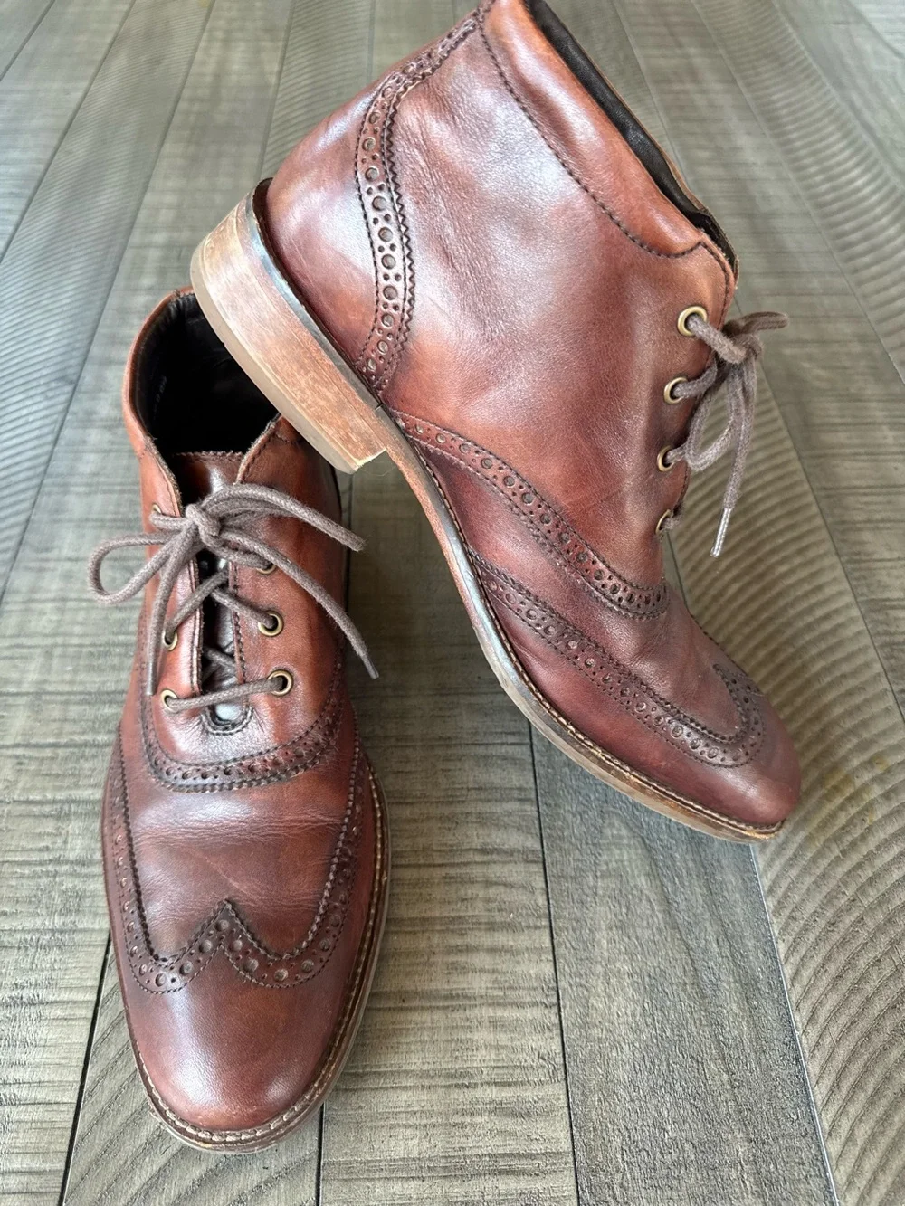 Cole Haan Liam Chukka Wingtip ll Wingtip Leather Ankle Boots Men's Size 8